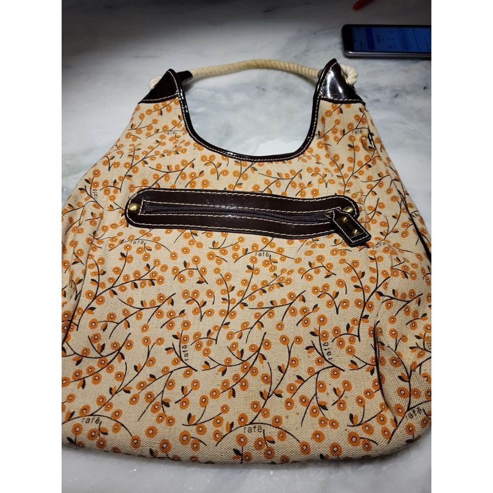 Rafe Canvas Satchel w/Patent Leather Hobo Handbag Shoulder Bad